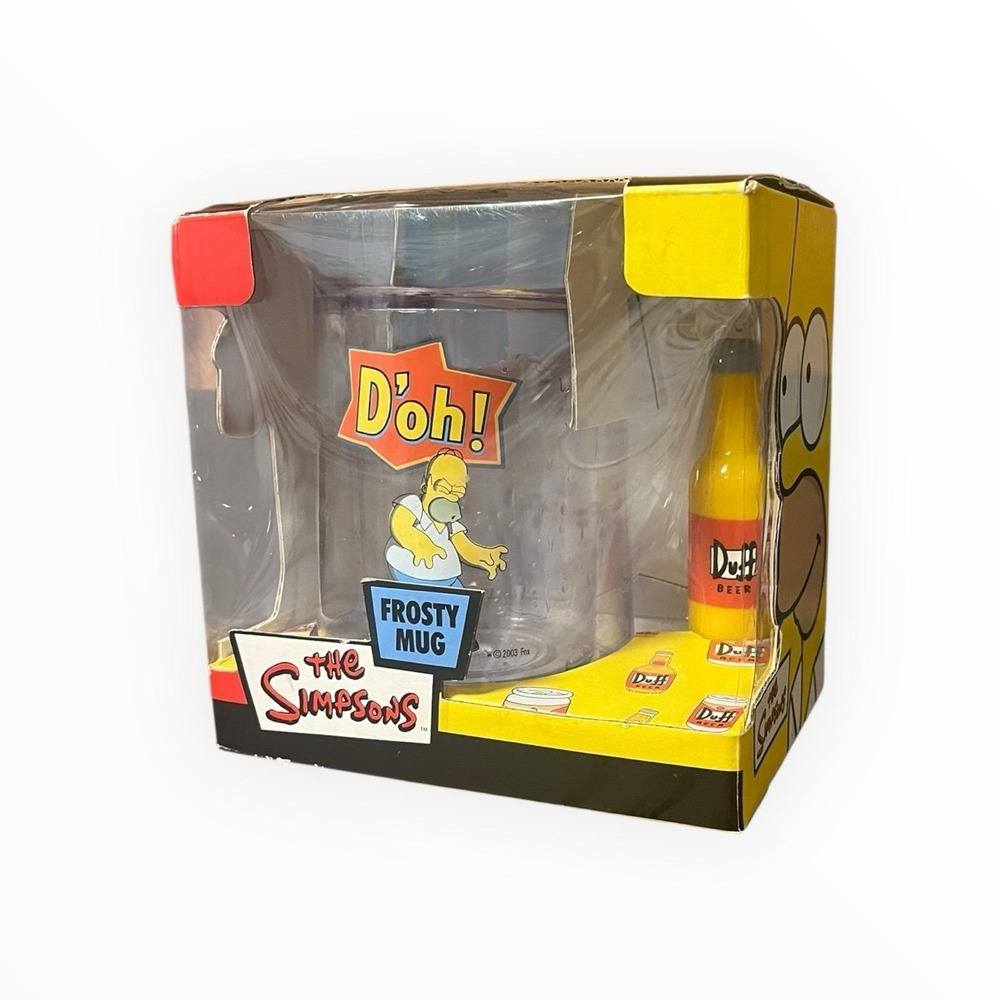 Vintage The SIMPSONS DUFF BEER Homer D'oh! Frosty Novelty Mug‎ 2003 Gift For Men